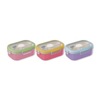 קופסת אוכל מחולקת נירוסטה פסטל